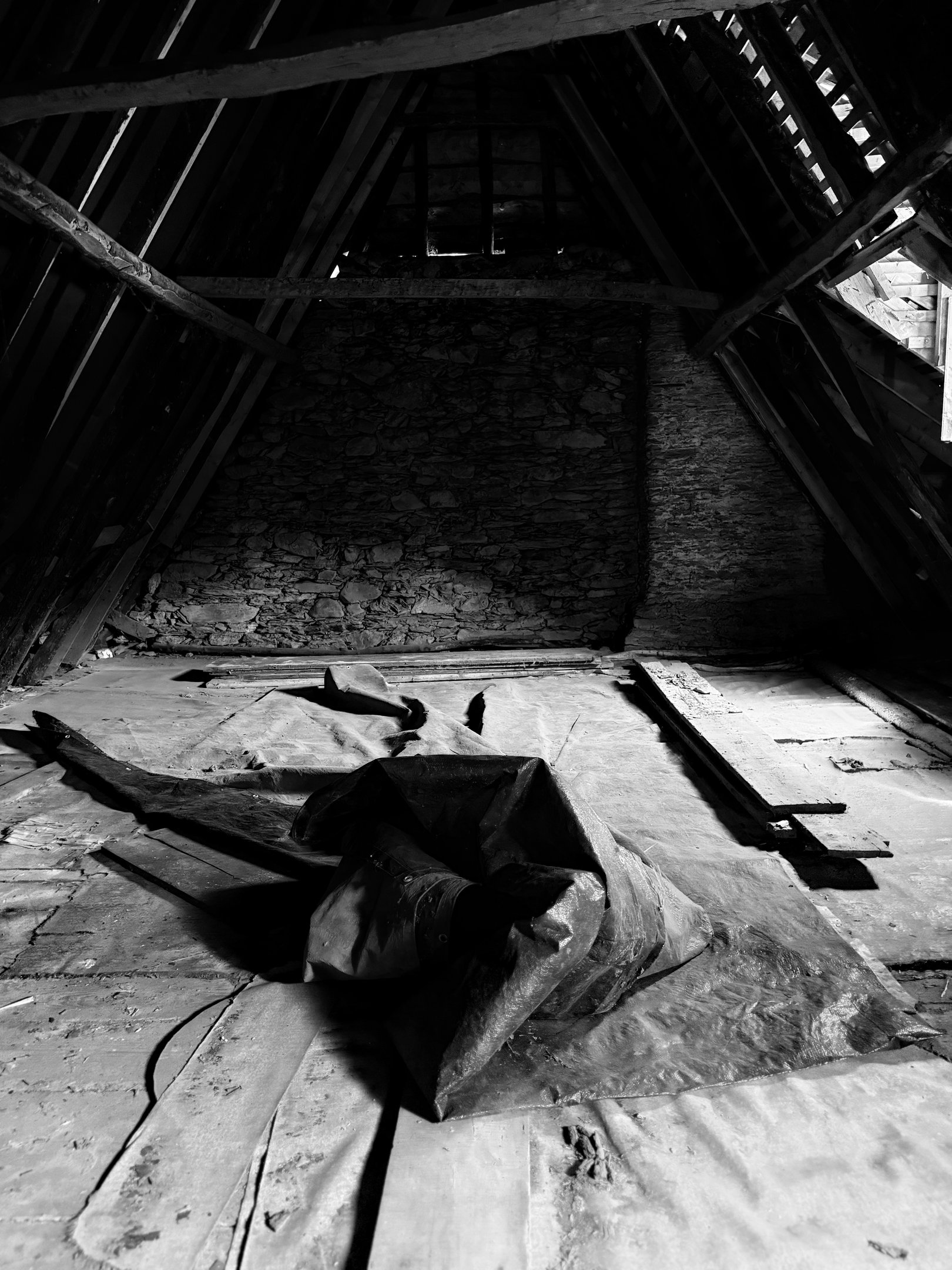 Les combles avant aménagement, charpente d'origine