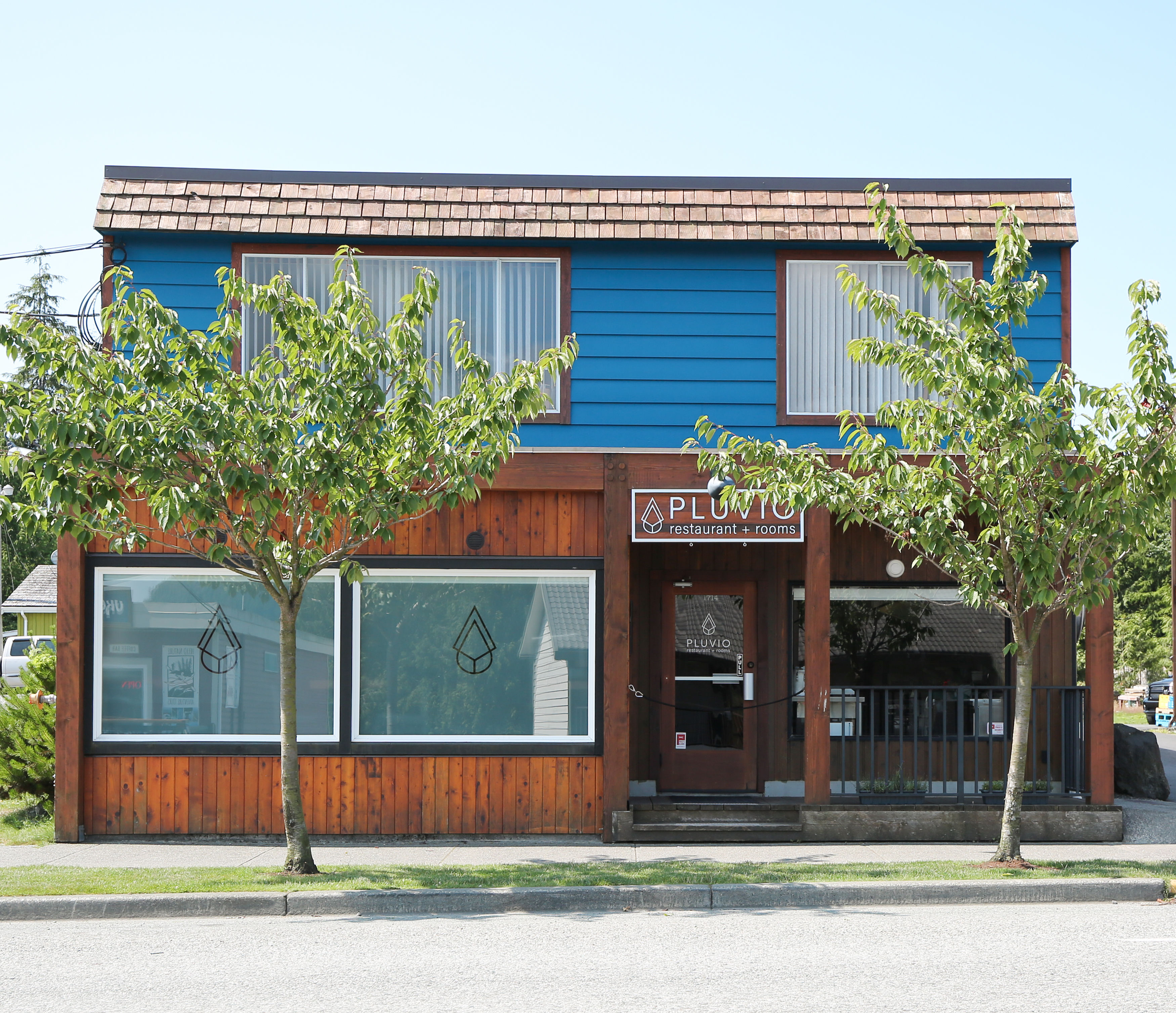 Façade du restaurant Pluvio à Ucluelet